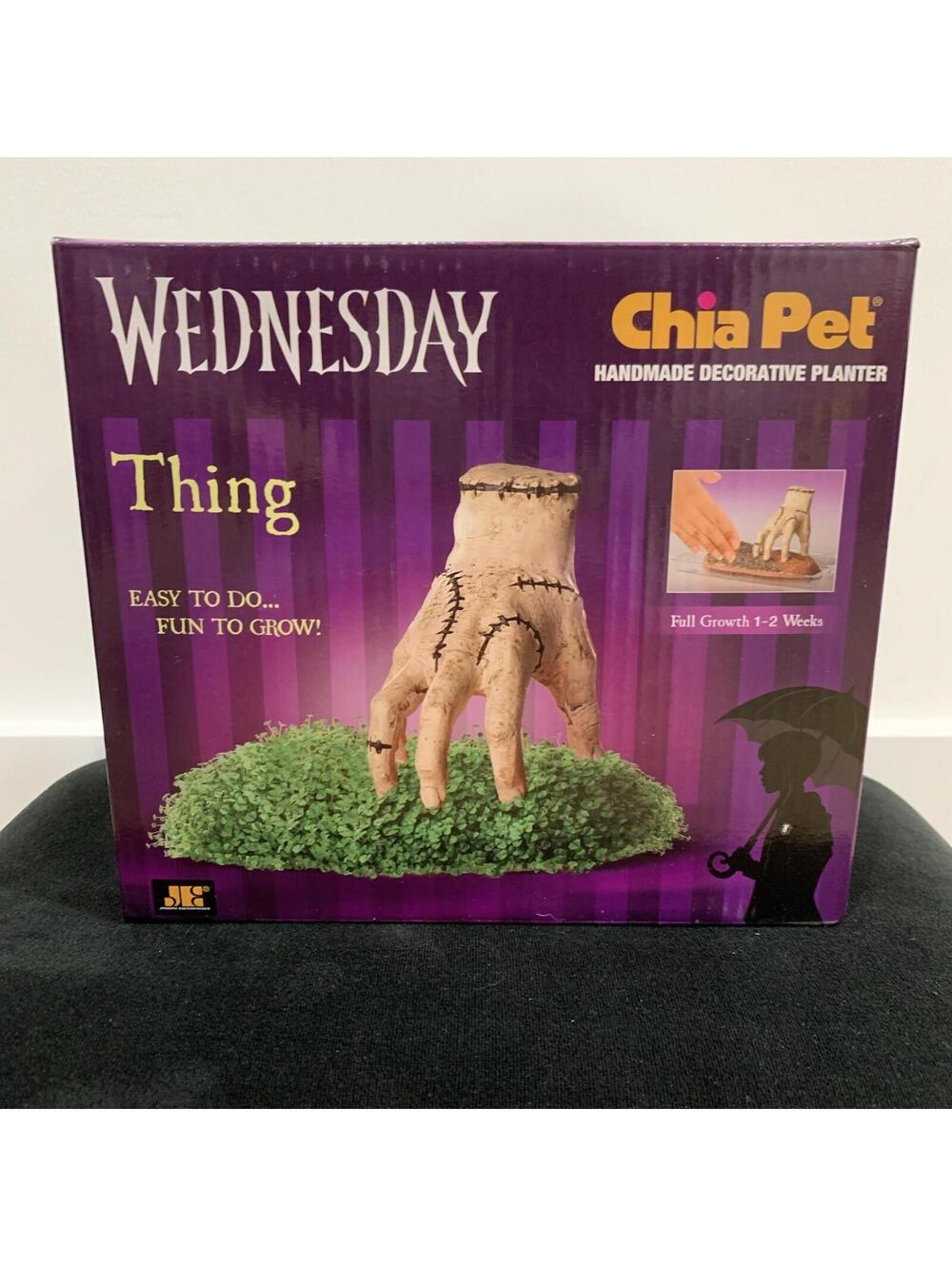 NEW Chia Pet THING Wednesday Addams Family 3D Handmade Decorative Planter